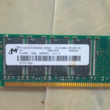 Micron 512MB DDR1 PC2100U-25330-B1 184-Pin DIMM Unbuffered MT16VDDT6464AG-265B1 picture