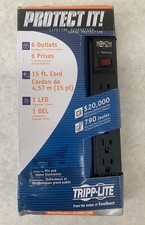 Tripp Lite TLP615B 790 Joules 6-Outlet 15' Cord Black Surge Protector picture