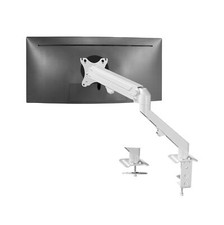 Single Monitor Desk Mount Pneumatic Arm 17-27 Inch Clamp-on White picture