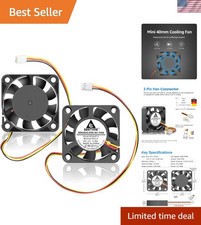 Computer CPU Cooler Fan 40mm 12V 3 Pin Mini Cooling Fan Pack of 2 picture