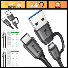 Silkland 2 in 1 USB C to USB C Monitor Cable, USB A to USB C Cable, 3.3FT picture