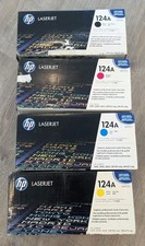 HP 124A Toner Cartridges Set (Black Cyan Magenta Yellow) OEM Q6000A Q6001A Q6002 picture