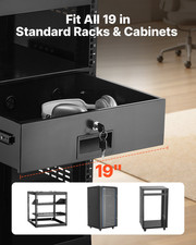 VEVOR 3U Rack Mount Drawer - 50 lbs Lockable Server Rack Drawer for 19