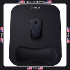 Gimars Ergonomic Memory Foam Mouse Pad with Wrist Support - Black 11 x 8.26 Inch picture