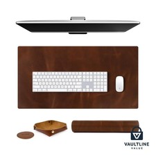 Leather Desk Mat 32x16 Large Full Grain Leather Office Protector picture