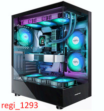 ATX PC Case w/6 PWM ARGB Fans, Type-C, Dual Tempered Glass, Black K2 picture