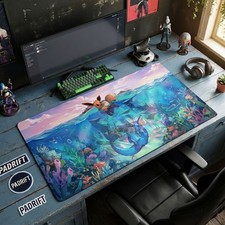 Eevee & Vaporeon Ocean Art XL Gaming Mouse Pad, Pokemon Desk Mat picture