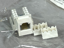 10X  - 6P6C White RJ12 CAT3 Telephone  Keystone Jack Insert Plug for Wall Plates picture