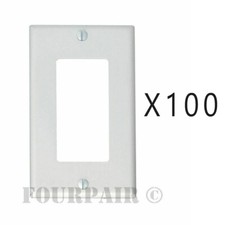 100 Pack - 1-Gang Decora Decorator Flush Wall Face Plate Outlet Cover GFCI White picture
