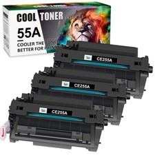 3PK CE255A 55A Toner Cartridge for HP LaserJet Enterprise P3015dn Pro MFP M521dn picture