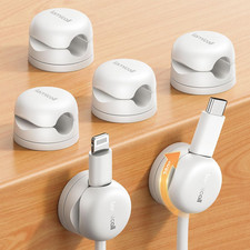 Lamicall 6 Pack Rotatable Cord Organizer, [1S Lock] Spring Cable Clips | Phone C picture