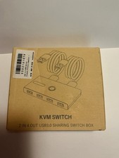 2 In 4 Out USB 3.0 KVM Switch Box USB Sharing Black Dual USB 3.0 Ports picture