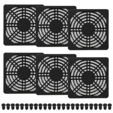 6 Pcs 80mm Fan Filter Grill Plastic Ventilation Grill Cover with Screws, Black picture