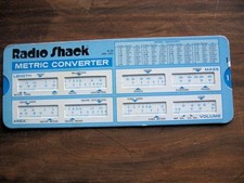 Vintage Radio Shack Double Sided Metric Converter Card made by Tandy Co 1975 picture