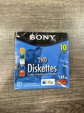NEW 10 Pack Colors Sony Diskettes Mac Apple Formatted 2HD 3.5” Macintosh 1.44 MB picture