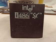 Intel i486 SX-33 A80486SX-33 SX680 Socket 3 Ceramic Gold Vintage CPU 486SX picture