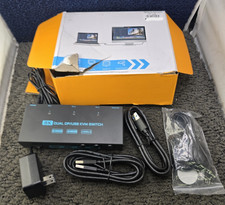 KCEVE 8K Dual DP/USB KVM Switch, Black 8K 30Hz, 4K 144Hz, USB 3.0 picture