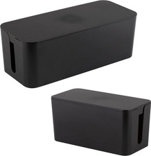 Cable Management Box, 2 Pack - Black Cord Organizer and Hider for Wires picture