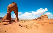Landscape desert rock formation arches national park Custom Gaming Mat Desk picture
