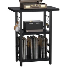 Record Player Stand with Extended Desktop,Large Record Player Table with Viny... picture
