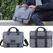 Gray Nylon Business Briefcase Messenger Bag Laptop Case For 13