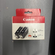 Genuine Canon OEM 5 Black Ink Cartridges PGI-5 PGBK TWIN PACK picture