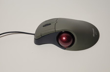 Vintage Microsoft Trackball Optical 1.0 USB Wired Mouse 5-Button PS/2 Ergonomic picture
