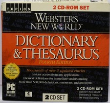 Software PC Websters New World Dictionary & Thesaurus Fourth Edition NEW Jewel picture