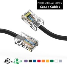 10 Pack of 150Ft CAT5E UTP Ethernet Network Non Booted Cable 12-200 Feet Black picture