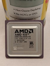 AMD K6-200ALYD 200MHz Socket 7 Ceramic Gold CPU Processor C9815DPBW Vintage picture