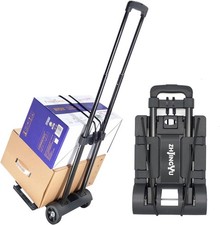 Vsaikeo Small Folding Hand Truck Dolly with 2 Wheels, Foldable Luggage Cart picture