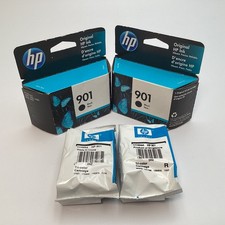 4 Total HP 901 Ink Cartridges 2x Black CC653AN 2x Tri-color CC656A - 2016 - 2023 picture