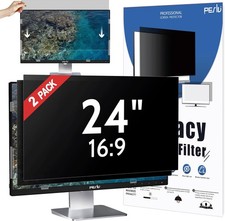 [2-Pack] 24 Inch Privacy Screen for 2 Pack 24 16:9 Aspect, black  picture