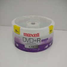 New MAXELL DVD+R 4.7 GB 16X 120 Min Media Disks 25 Count Spindle, Storage Media  picture