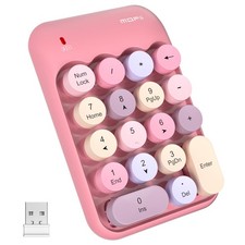MOFII Wireless Number Pads - Pink Numeric Keypad 18 Keys USB 2.4G Round Keycap picture