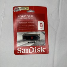 SanDisk Cruzer Glide 8 GB USB Flash Drive Black Retractable Slider picture
