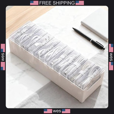 11 box cable organizer storage set for desk and office power cords clear picture