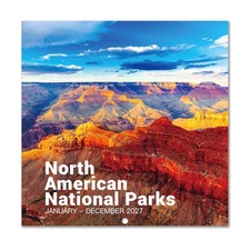 Wall Calendar 2027 National Parks 12 x 24 Monthly Hanging Hook Open Blocks picture