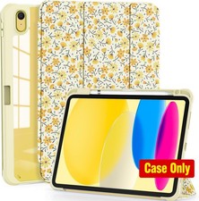 Lightweight Slim Case for 11-inch iPad 11th Gen 2025, Trifold Stand, Yellow Flow picture