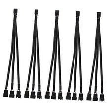 DIANN 5pcs PWM Fan Splitter Cable 4-Pin Sleeved Braided Adapter 5pcs 1 to 3 picture