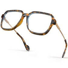 Oversized Blue Light Blocking Glasses with Chic Square TR90 Frame and Metal T... picture