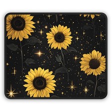 Sunflower Night Sky Gaming Mouse Pad | Stars, Black Background picture