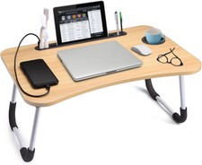 Mesa De Ordenador Escritorio Para Cama Laptop Portatil Plegable Color Marrón NEW picture