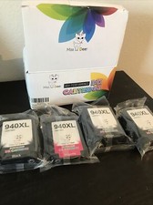 Miss Deer 940XL Ink Cartridge 4 Pack 3 Black and 1 Magenta Open Box 10/21 picture