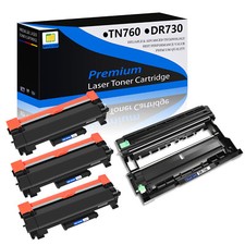 3PK TN760 Toner + 1PK DR730 Drum Unit For Brother HL-L2350DW/L2370DW/L2370DW picture