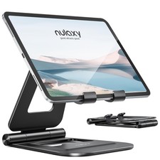 Nulaxy Aluminum Dual Foldable iPad Stand, Fully Adjustable Desktop A-Black  picture