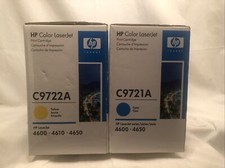NEW SET OF OEM HP  C9721A C9722A CYAN YELLOW TONER 4600 4650 SEALED picture