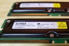 Elpida PC-800 256 MB RIMM 800 MHz RDRAM (Rambus DRAM) Memory (MC-4R256FKE8D-845) picture