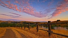 Landscape nature sunset hills dirt road summer dry grass Custom Gaming Mat Desk picture
