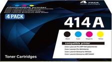 414A Toner Cartridges 4 Pack with Chip Replacement for HP 414A 414X W2020A Ready picture